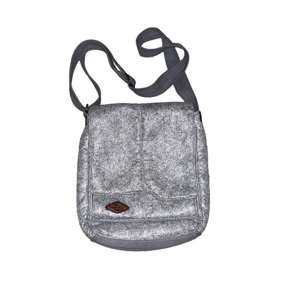 Merrell Gray Wool Blend Lightweight Rectangle Shoulder Strap Crossbody Bag - Picture 1 of 9